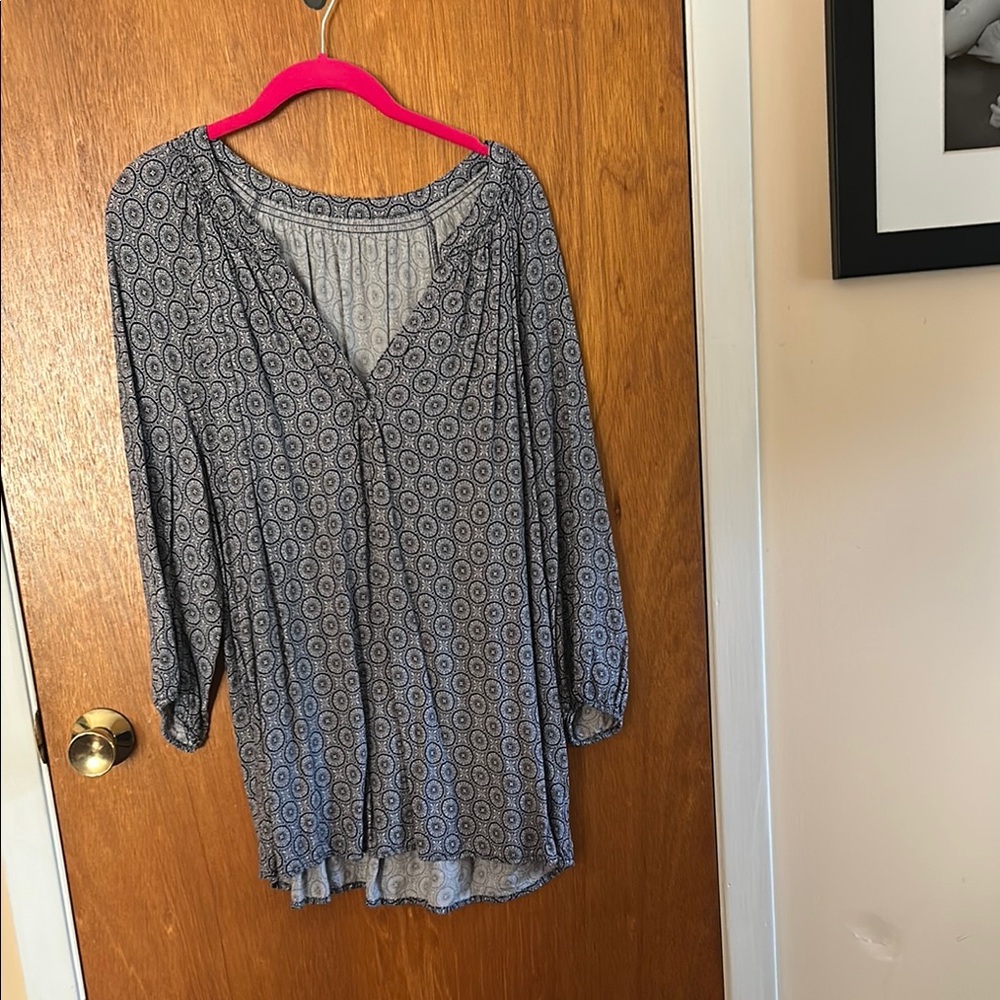 Blue Patterned Women's Top
